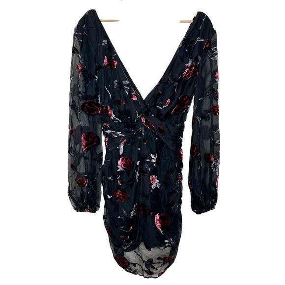 Majorelle Floral Velvet Burnout Mini Dress Womens XL Whimsigoth Witchy - Picture 1 of 12